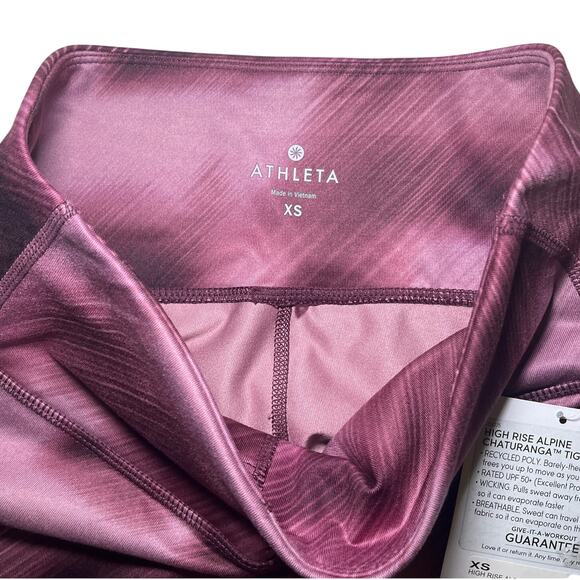 Athleta High Rise Alpine Chaturanga Tight Legging Pink Purple Size XS NWT - Picture 6 of 6